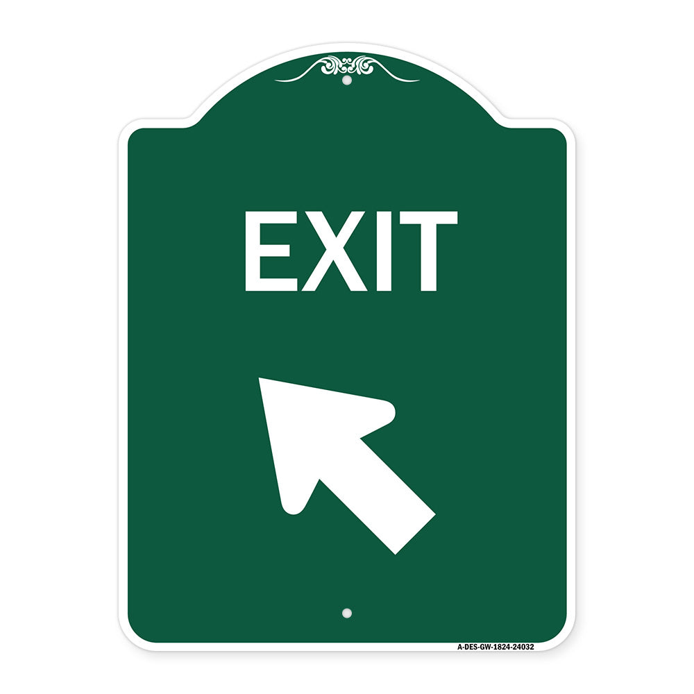 Exit Sign Exit with Left Arrow