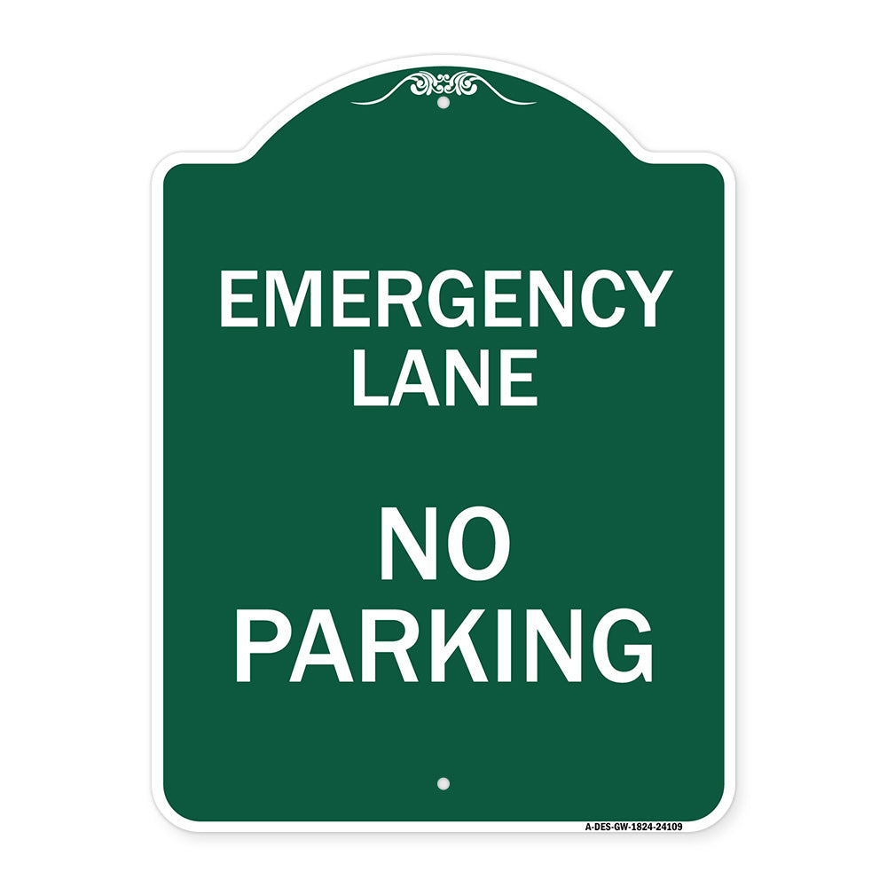 Emergency Lane No Parking Sign