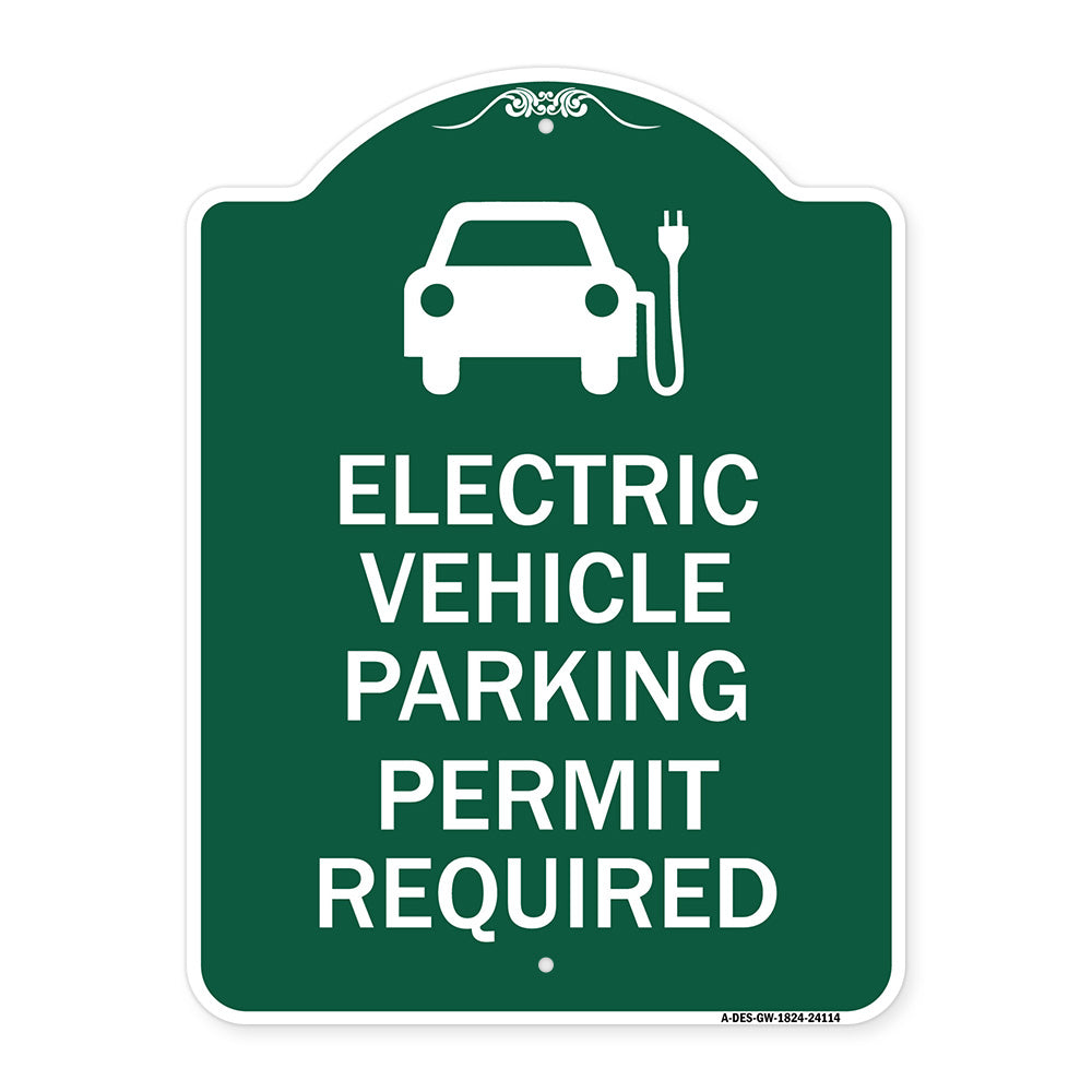 Electric Vehicle Parking Permit Required (With Electric Car Graphic)
