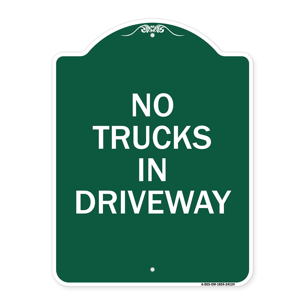 Driveway Sign No Trucks in Driveway