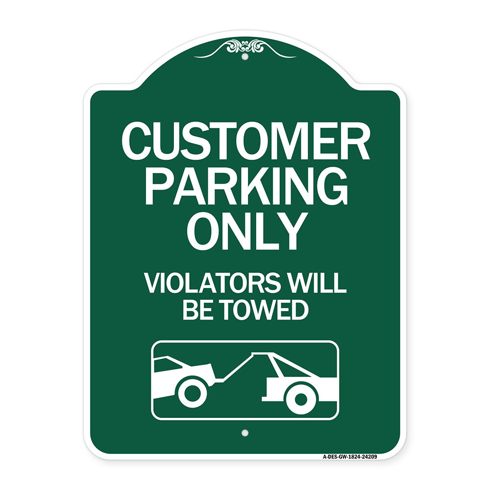 Customer Parking Only (Violators Will Be Towed) (Symbol)