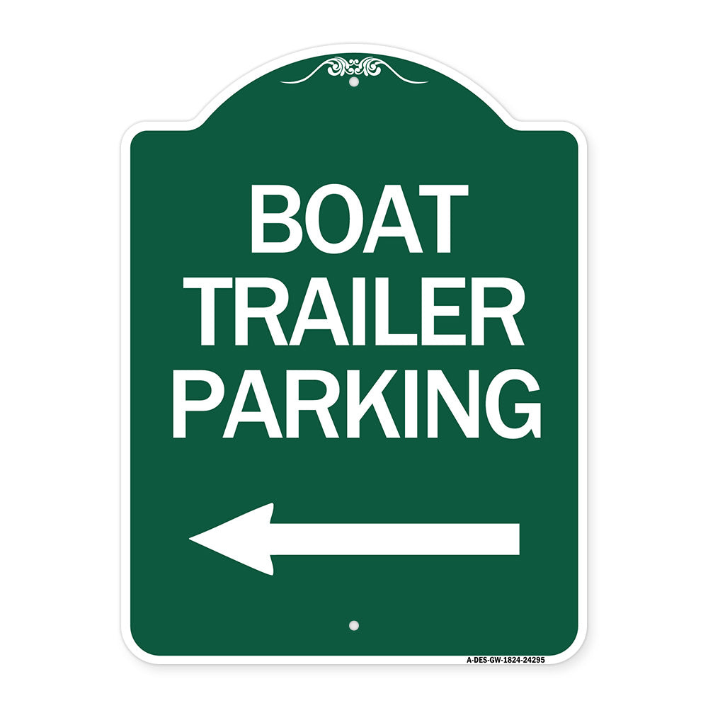 Boat Trailer Parking (With Left Arrow Symbol)