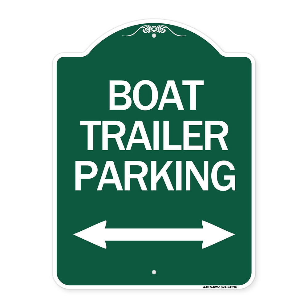 Boat Trailer Parking (With Bidirectional Arrow Symbol)
