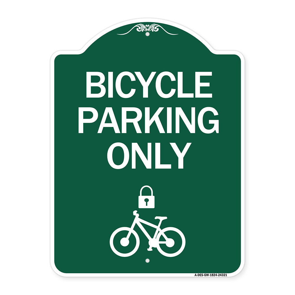 Bicycle Parking Only (With Cycle and Lock Symbol