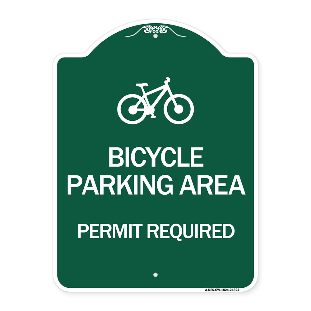 Bicycle Parking Area - Permit Required with Graphic