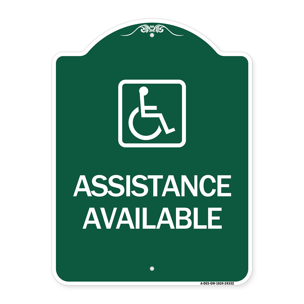 Assistance Available with Handicap Symbol