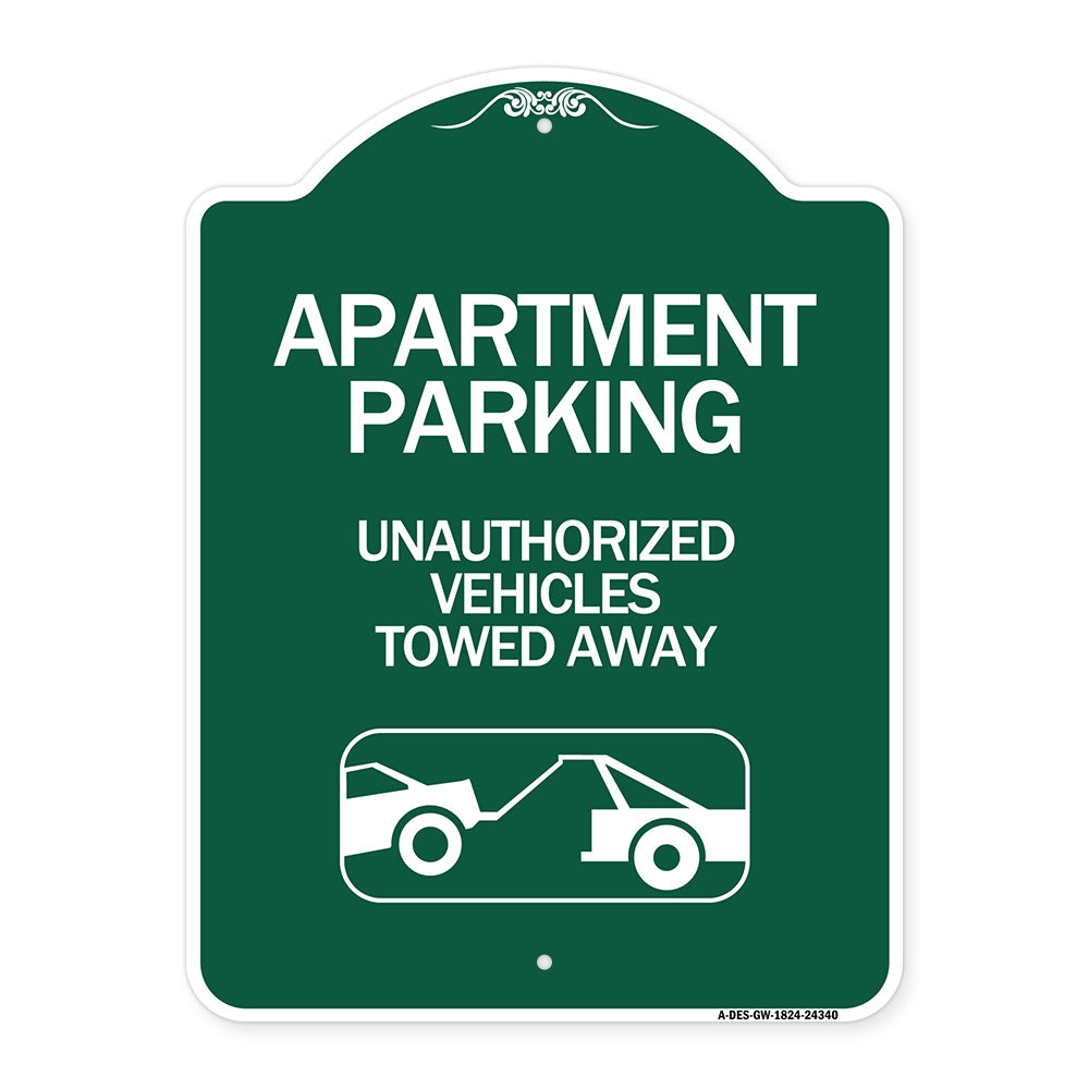 Apartment Parking - Unauthorized Vehicles Towed Away (With Car Tow Graphic)