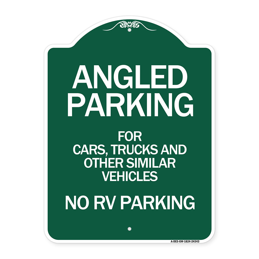 Angled Parking for Cars Trucks and Similar Vehicles - No RV Parking