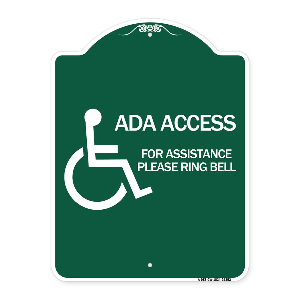ADA Access for Assistance Ring Bell (With New Isa Symbol)