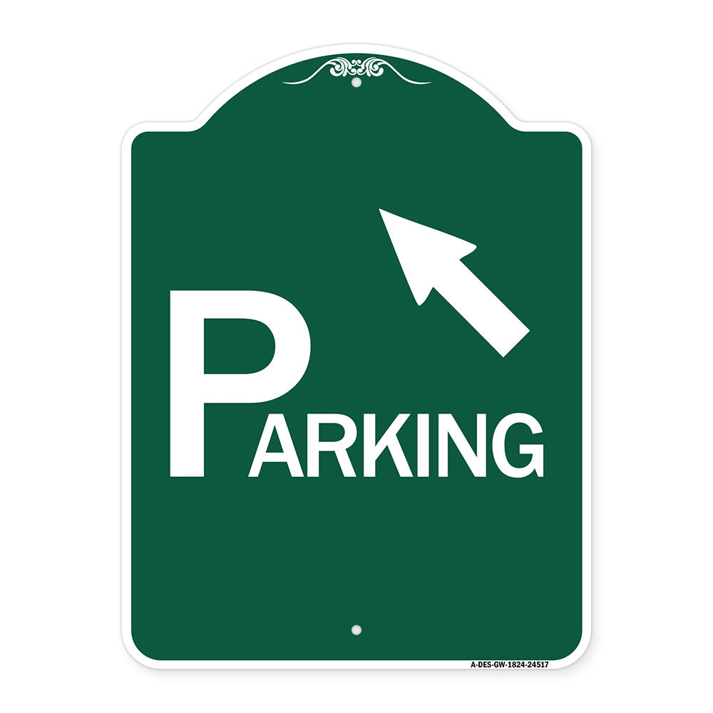 Parking with Arrow Pointing to Top Left