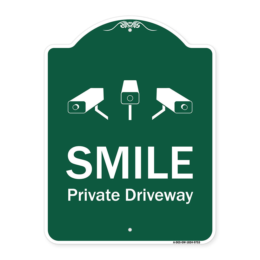 Smile Private Driveway With Video Surveillance Camera Graphics
