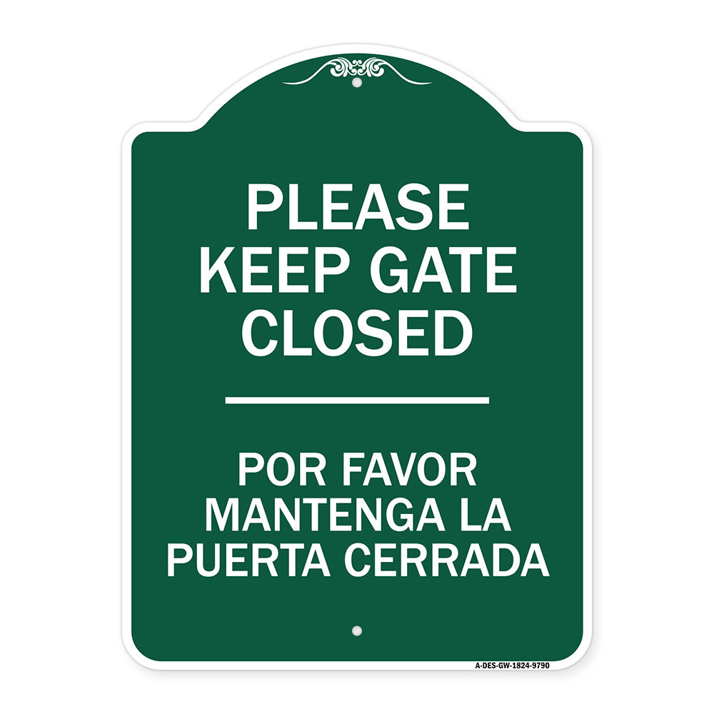 Please Keep Gate Closed Por Favor Mantenga La Puerta Cerrada