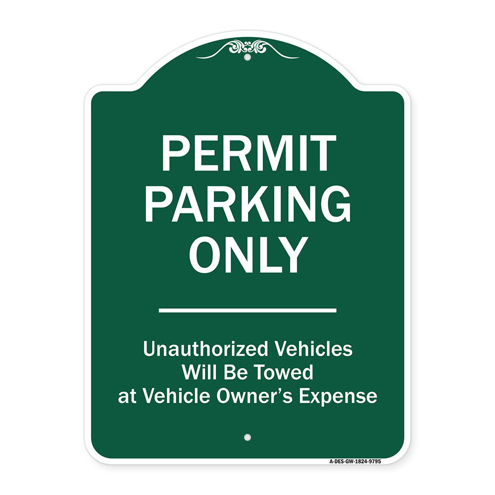 Permit Parking Only Unauthorized Vehicles