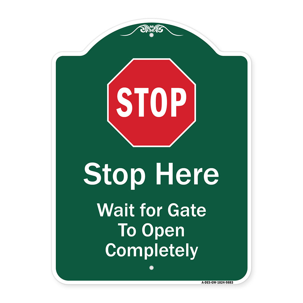Stop, Wait For Gate To Open Completely With Symbol