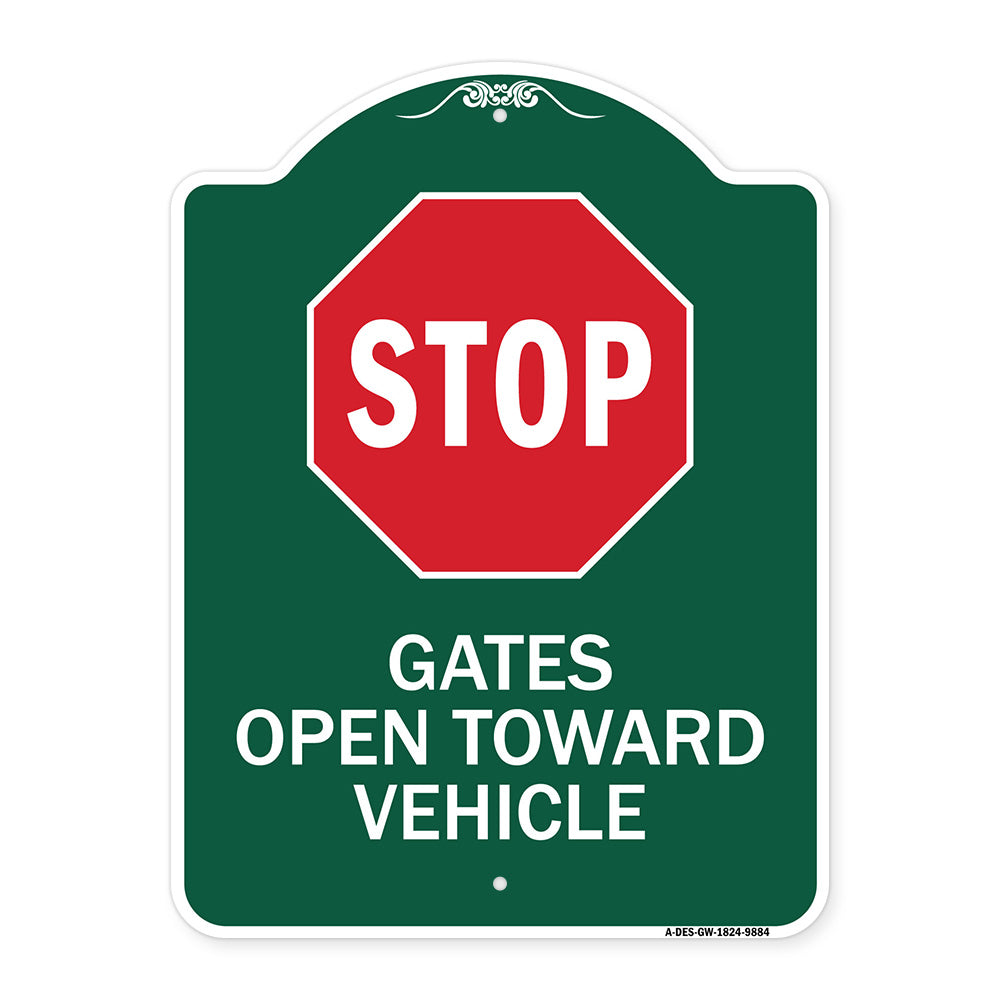 Stop, Gates Open Toward Vehicle