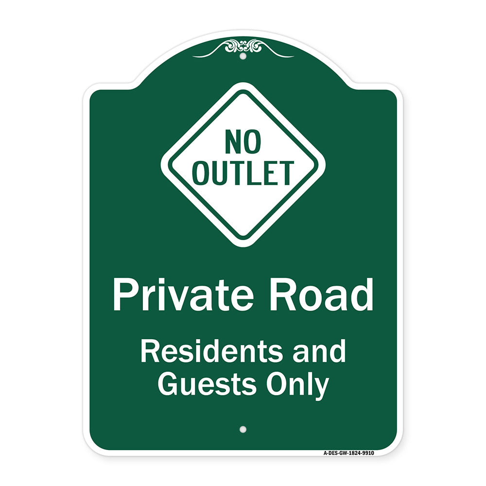 Private Road Residents And Guests Only With No Outlet Symbol