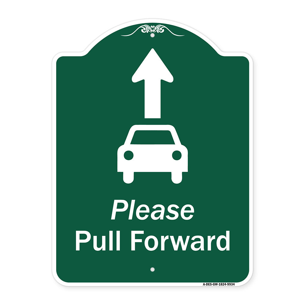 Please Pull Forward With Graphic And Ahead Arrow