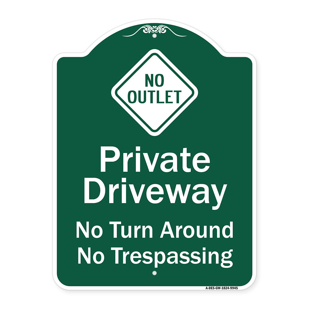 No Turn Around Or Trespassing With No Outlet Symbol
