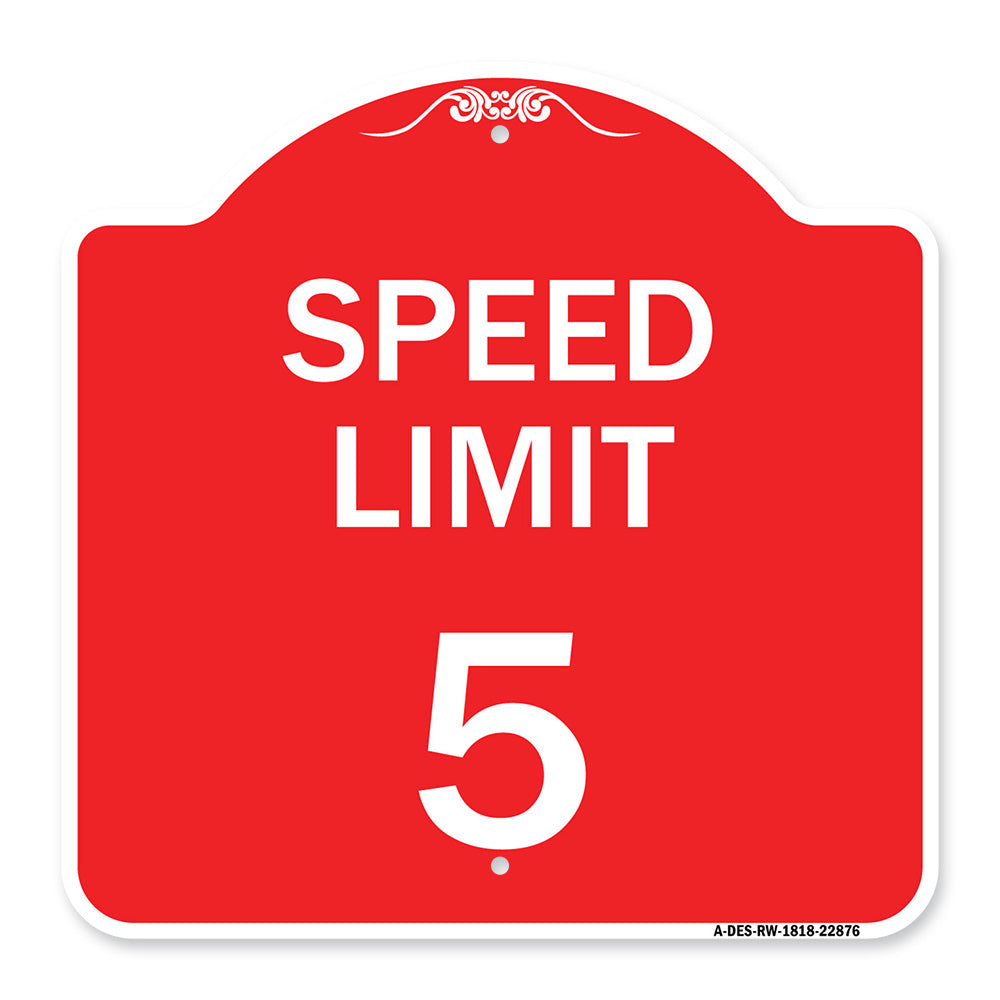 Speed Regulation Sign Speed Limit 5 Mph