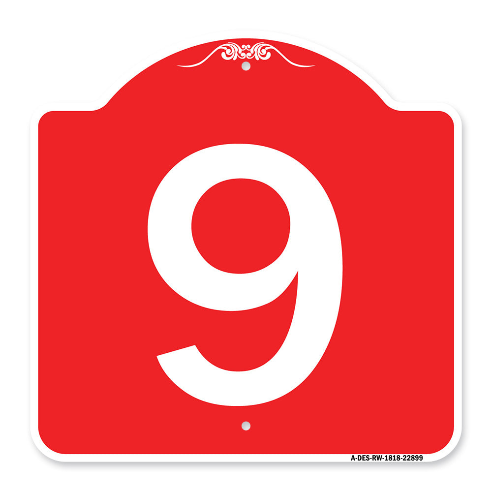 Sign with Number '9
