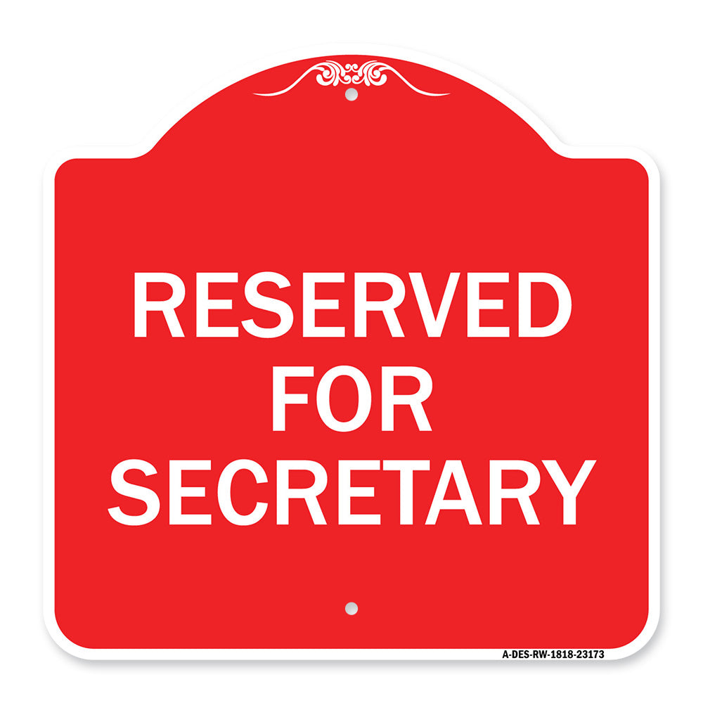 Reserved for Secretary