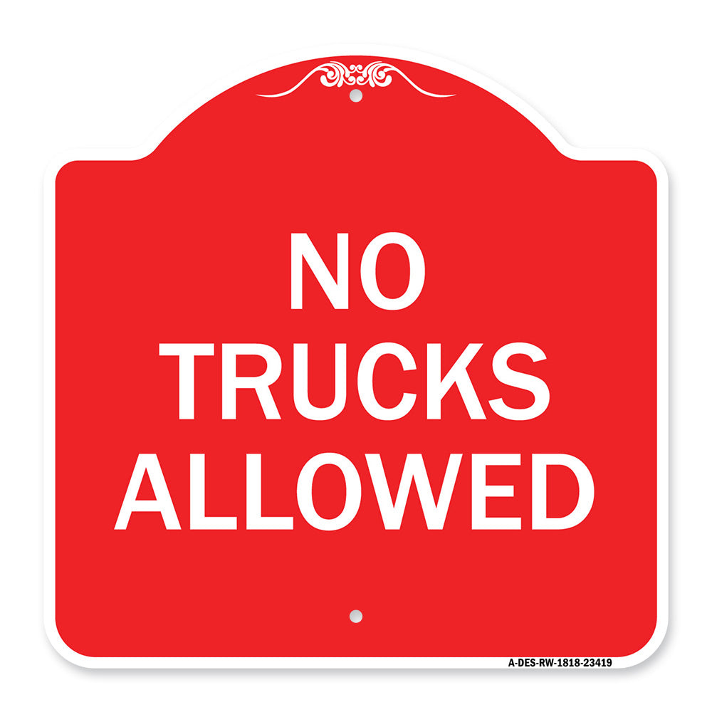 Parking Lot Sign No Trucks Allowed