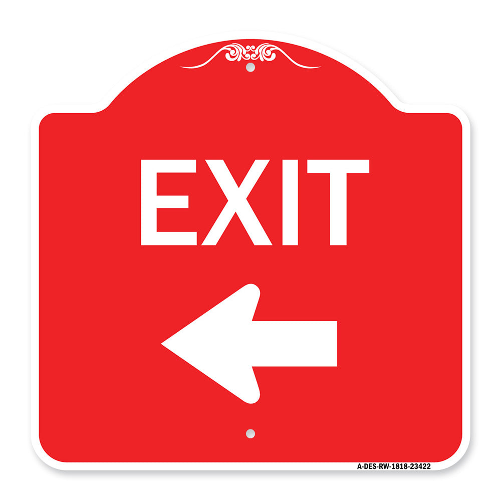 Parking Lot Sign Exit Sign (Left Arrow)
