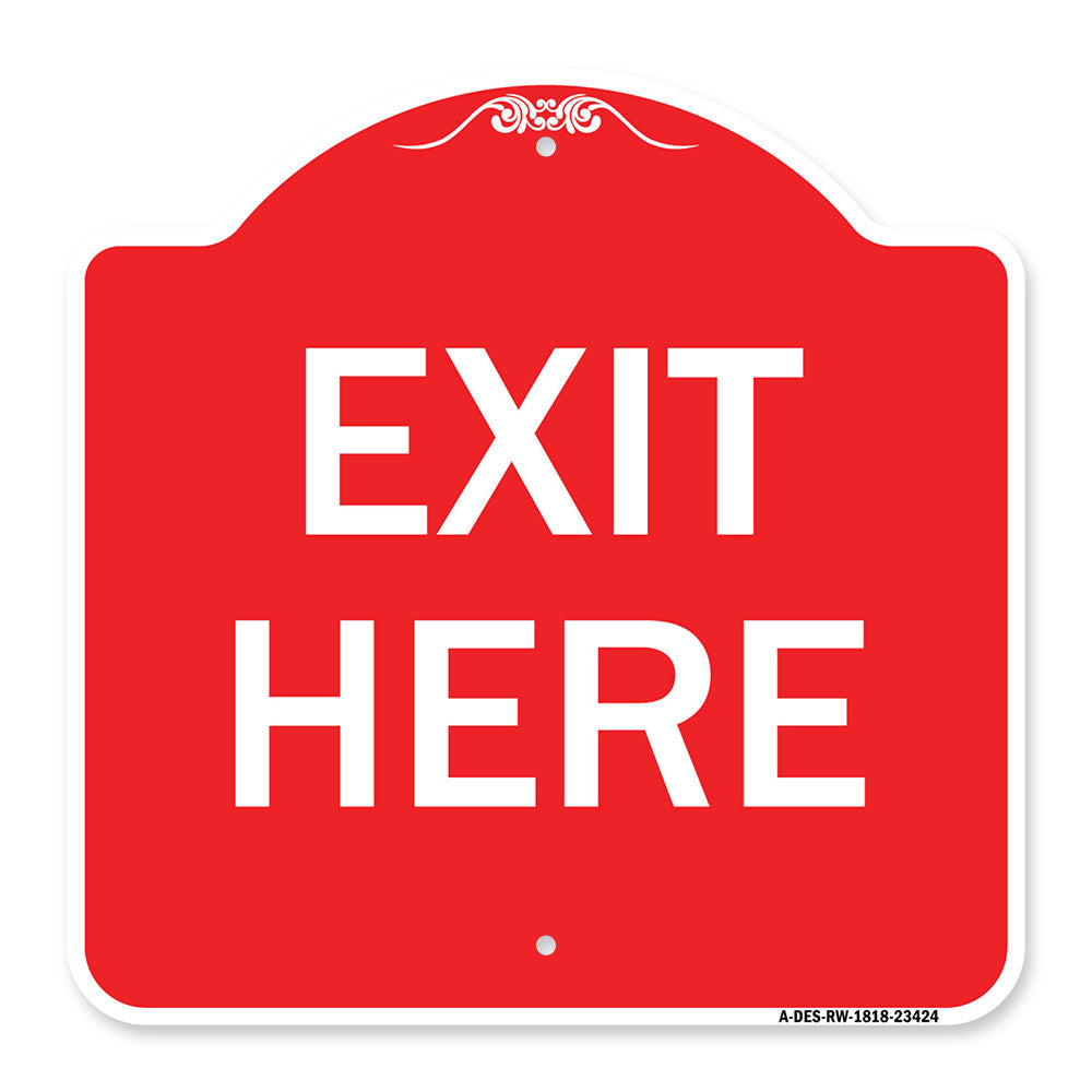 Parking Lot Sign Exit Here