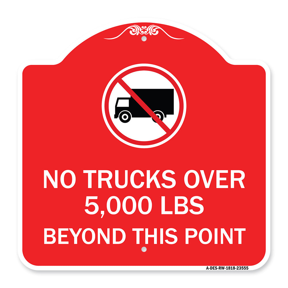No Trucks Over (Editable Weight) Beyond This Point with Graphic