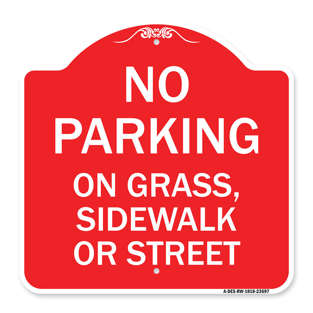 No Parking on Grass Sidewalk or Street