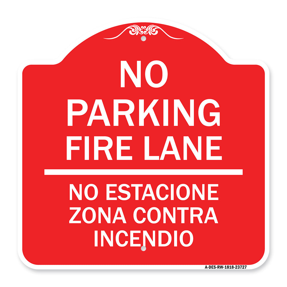 No Parking Fire Lane No Estacione Zona Contra Incendio
