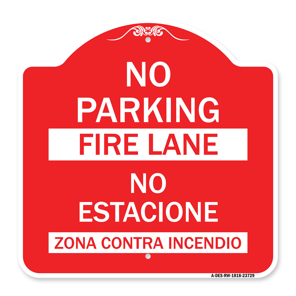 No Parking Fire Lane - No Estacione Zona Contra Incendio