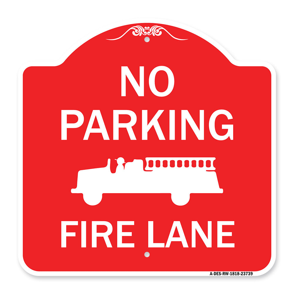 No Parking Fire Lane (Fire Truck Symbol)
