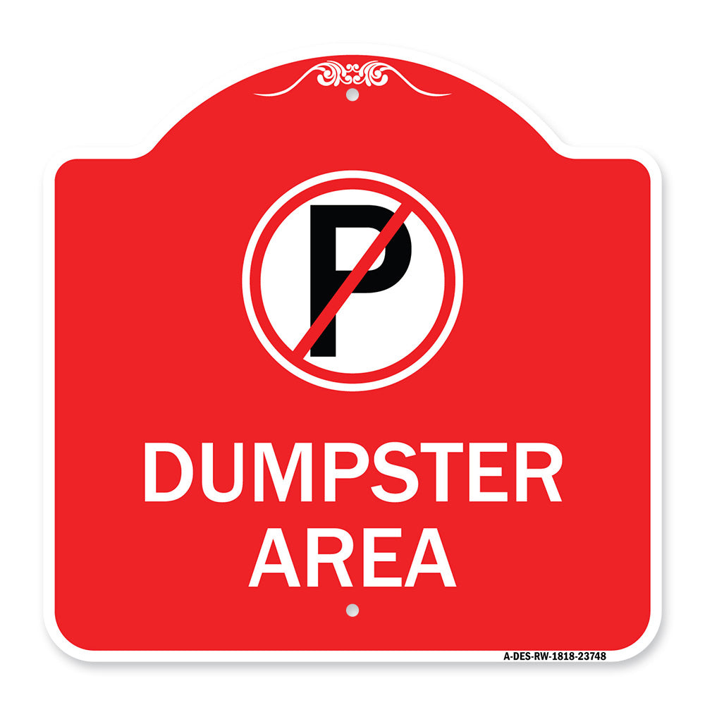 No Parking Dumpster Area