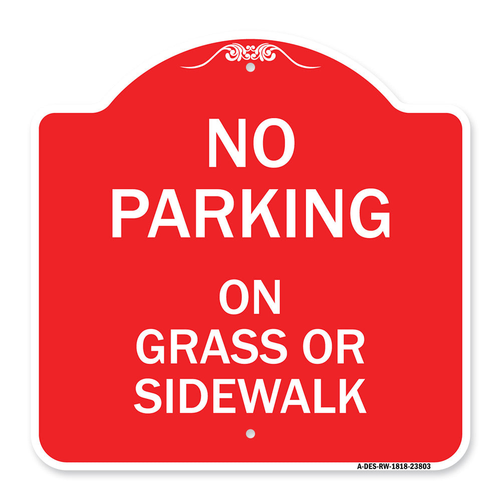 No Parking - on Grass or Sidewalk
