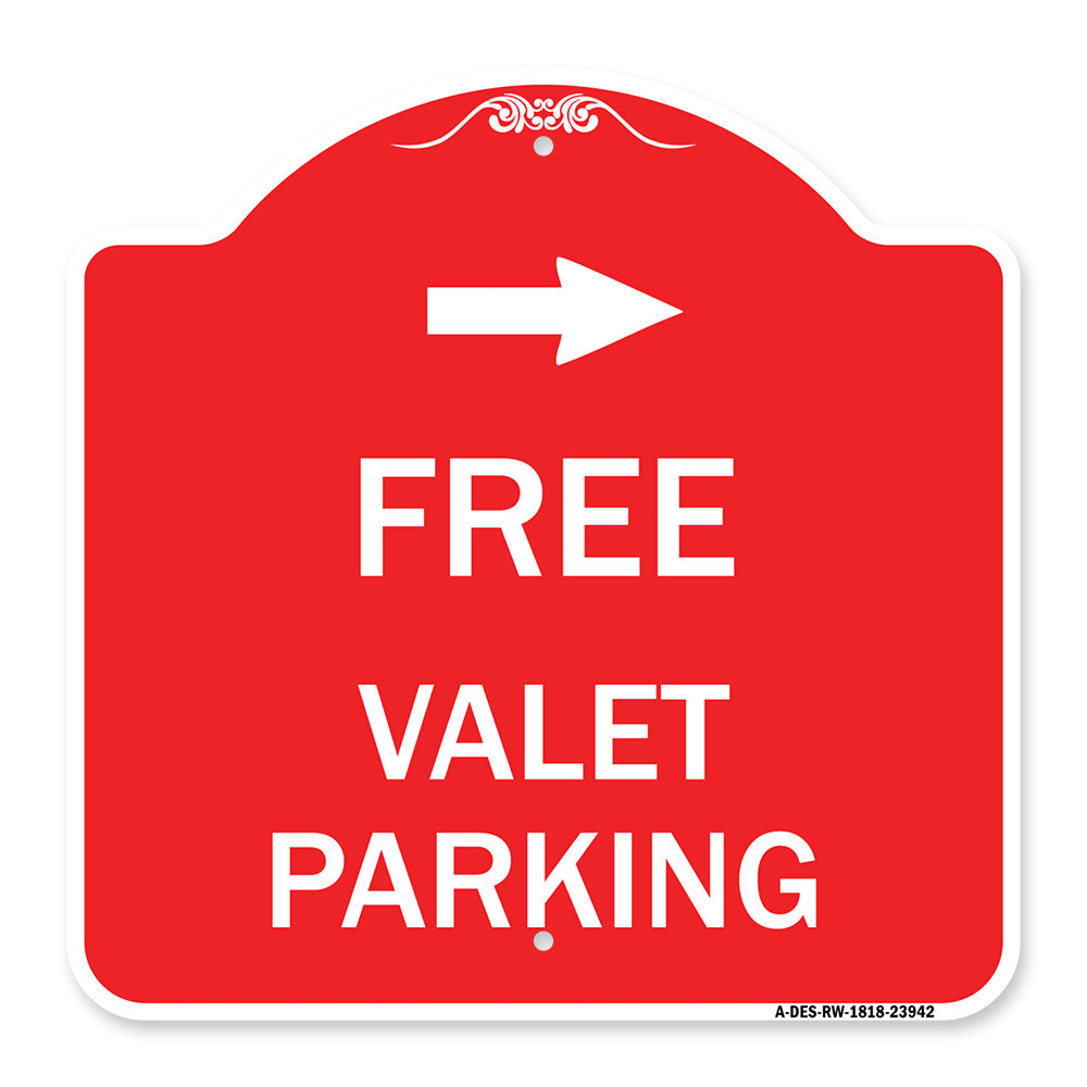 Free Valet Parking with Right Arrow