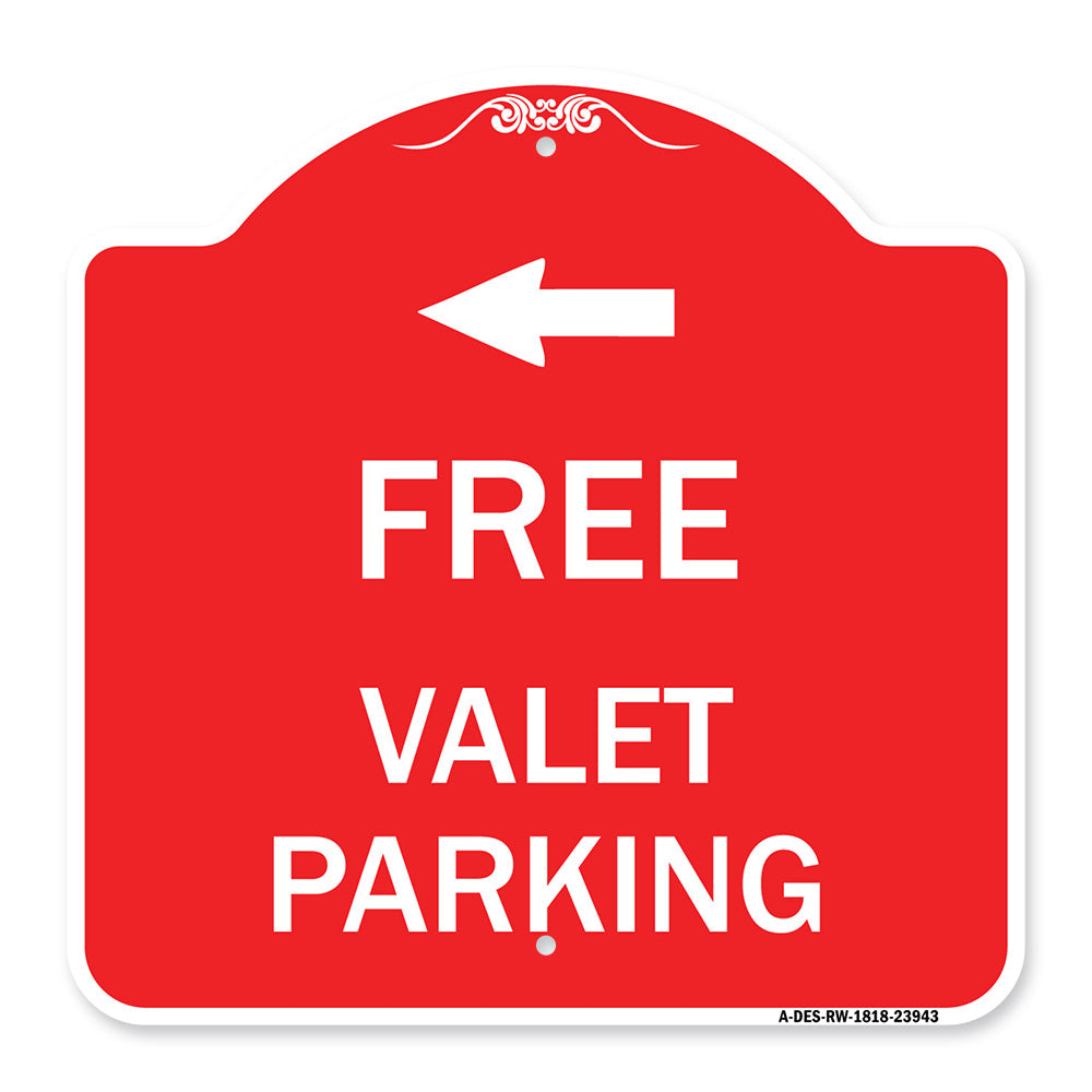 Free Valet Parking with Left Arrow