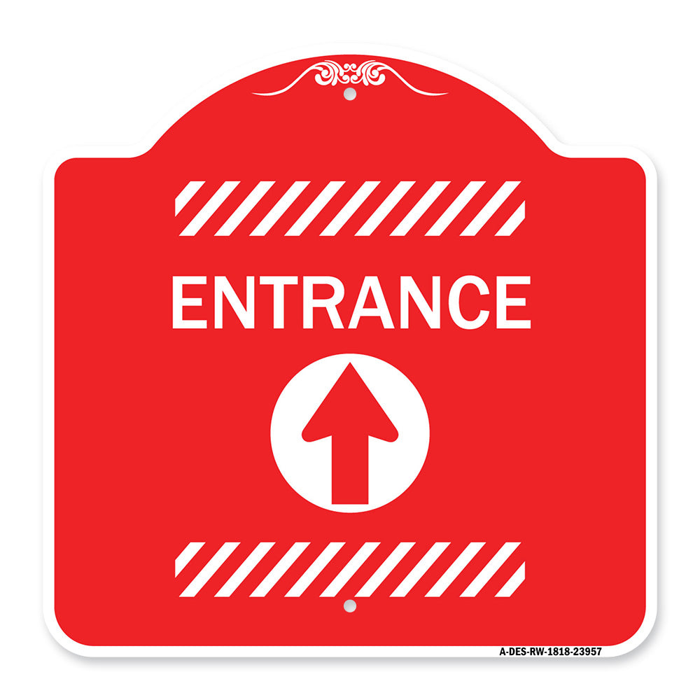 Flex Post Entrance with Straight Ahead Arrow Decal Only for Flex Paddle