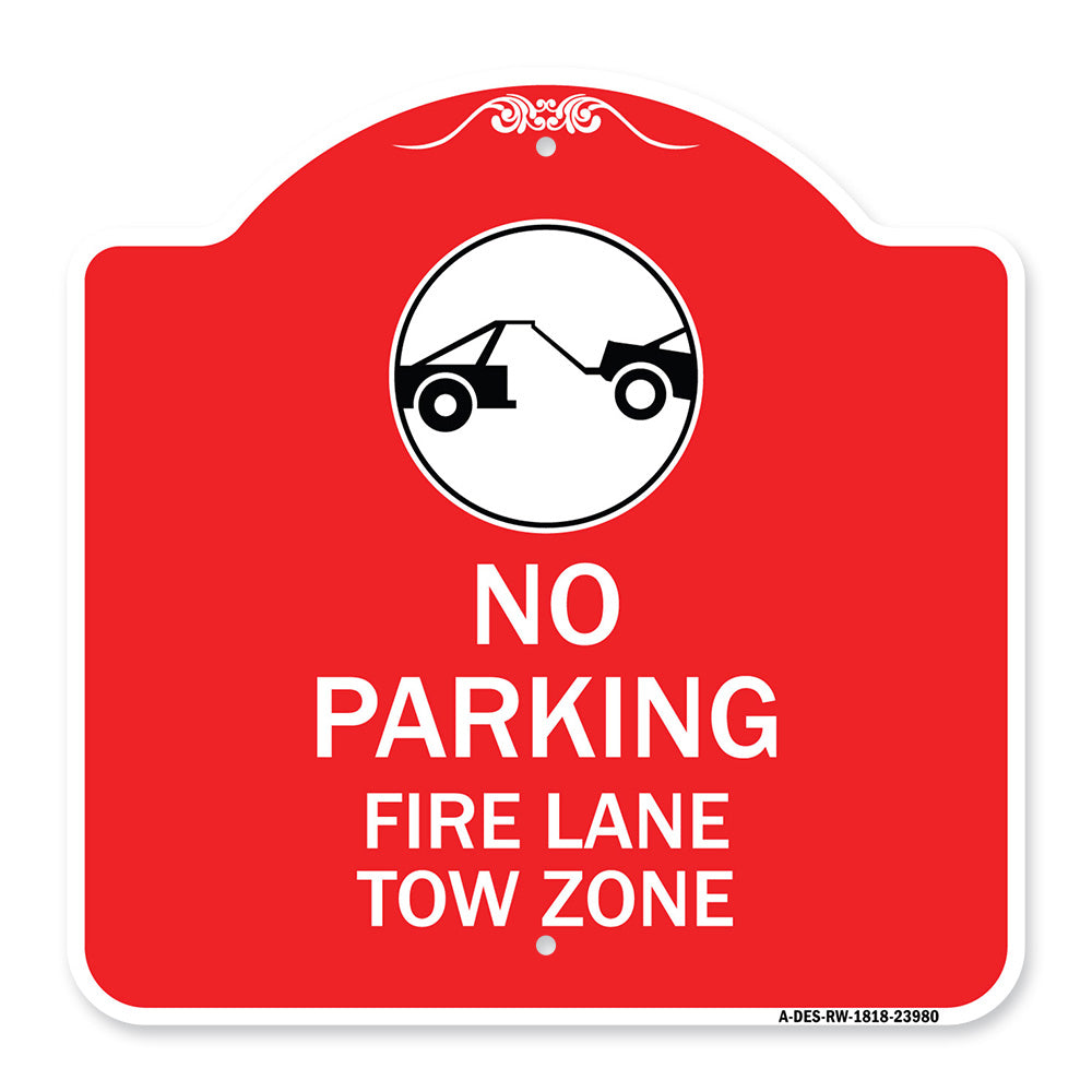 Fire Lane Tow Zone with Graphic