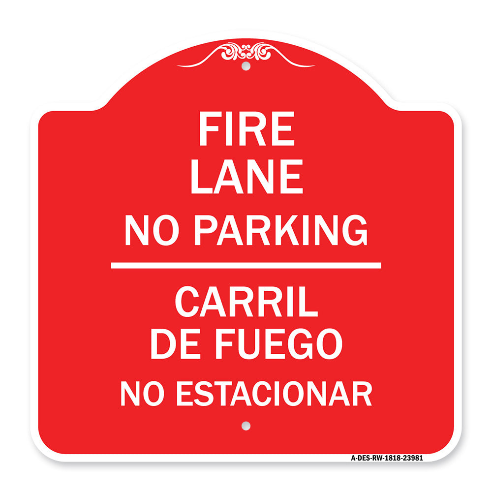 Fire Lane No Parking - Carril De Fuege No Esta Conar