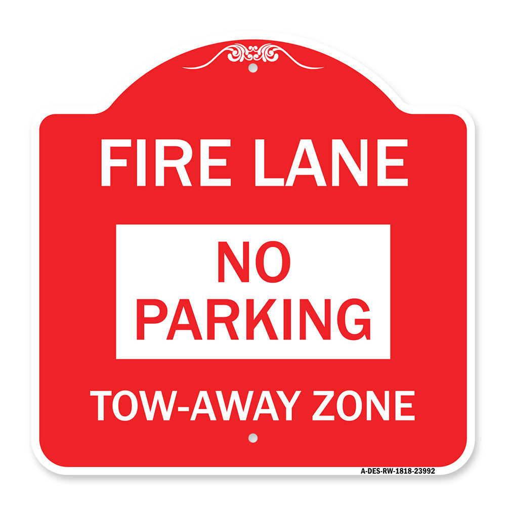 Fire Lane Sign No Parking Tow-Away Zone