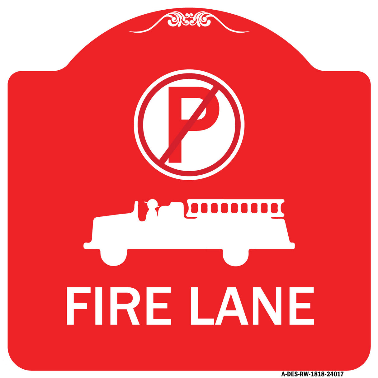 Fire Lane (With No Parking Symbol & Graphic)