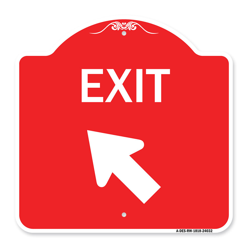 Exit Sign Exit with Left Arrow