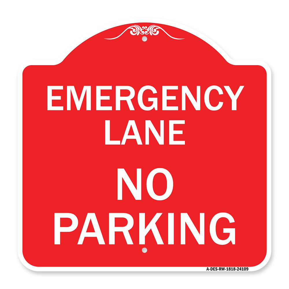 Emergency Lane No Parking Sign