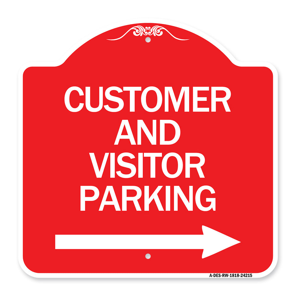 Customer and Visitor Parking (With Right Arrow)