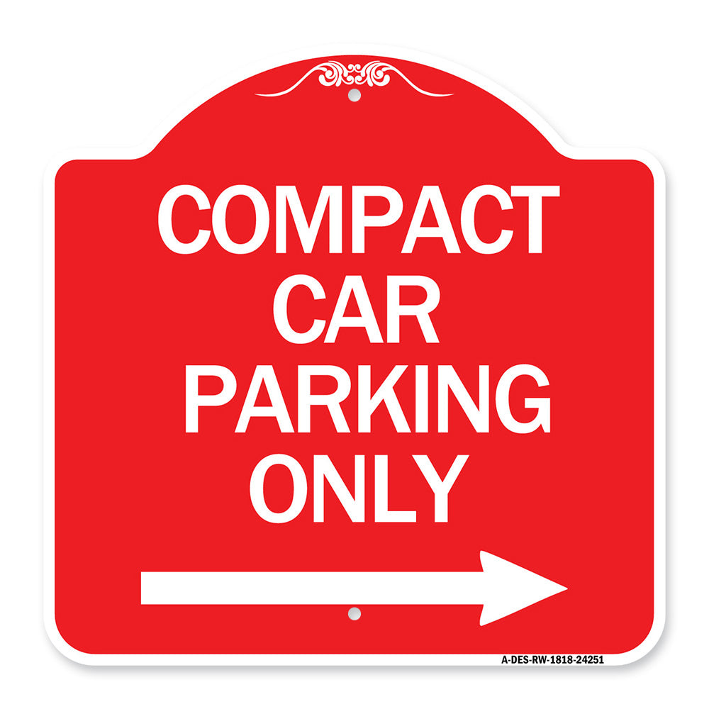Compact Car Parking Only (With Right Arrow)