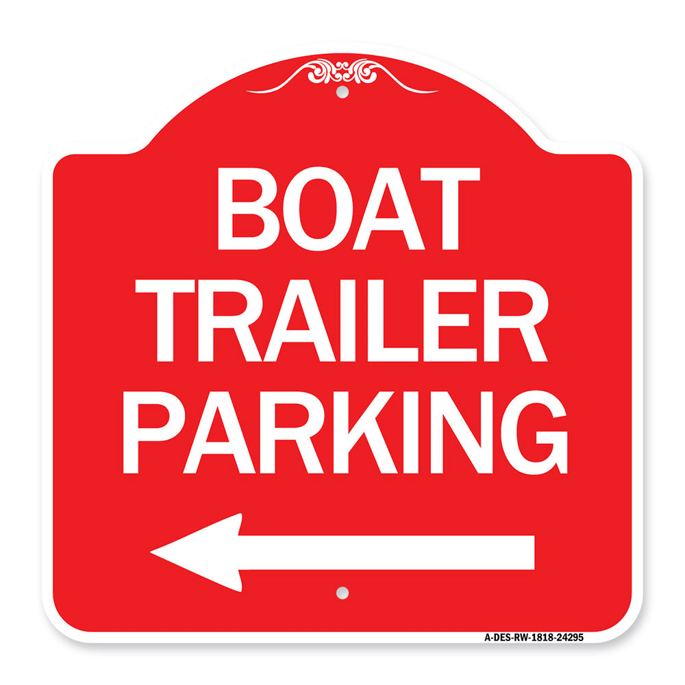 Boat Trailer Parking (With Left Arrow Symbol)