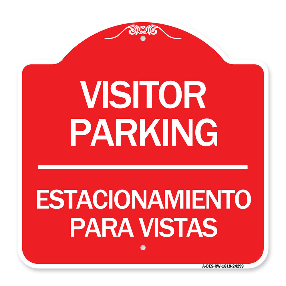 Bilingual Reserved Parking Sign Visitor Parking Estacionamiento Para Visitas