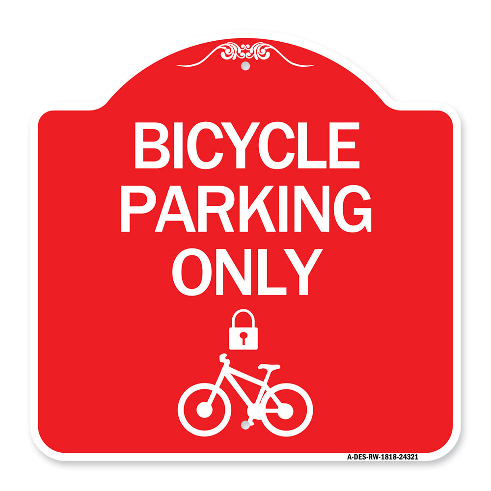 Bicycle Parking Only (With Cycle and Lock Symbol