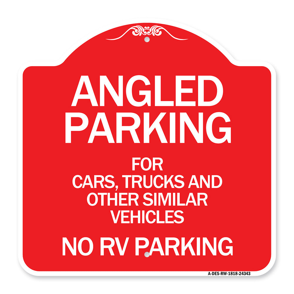Angled Parking for Cars Trucks and Similar Vehicles - No RV Parking